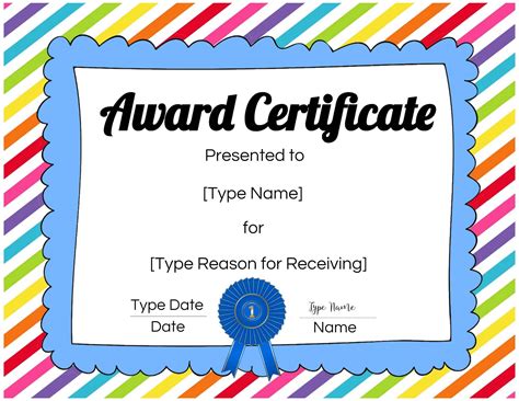 make your own award certificate.